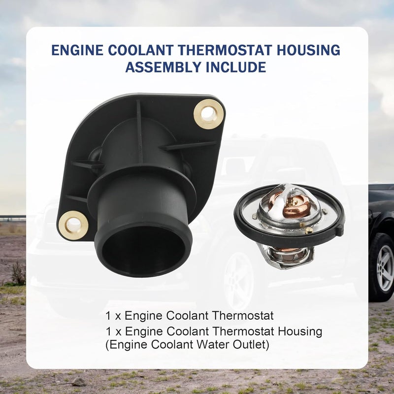 LDMINDA 902-312 53020887AD Engine Coolant Thermostat Housing Assembly Compatible with Chrysler Aspen 07-09, For Dodge Dakota Durango Nitro Ram 1500 Ram 2500 Dakota For Jeep Commander Grand Cherokee Liberty - Image 5